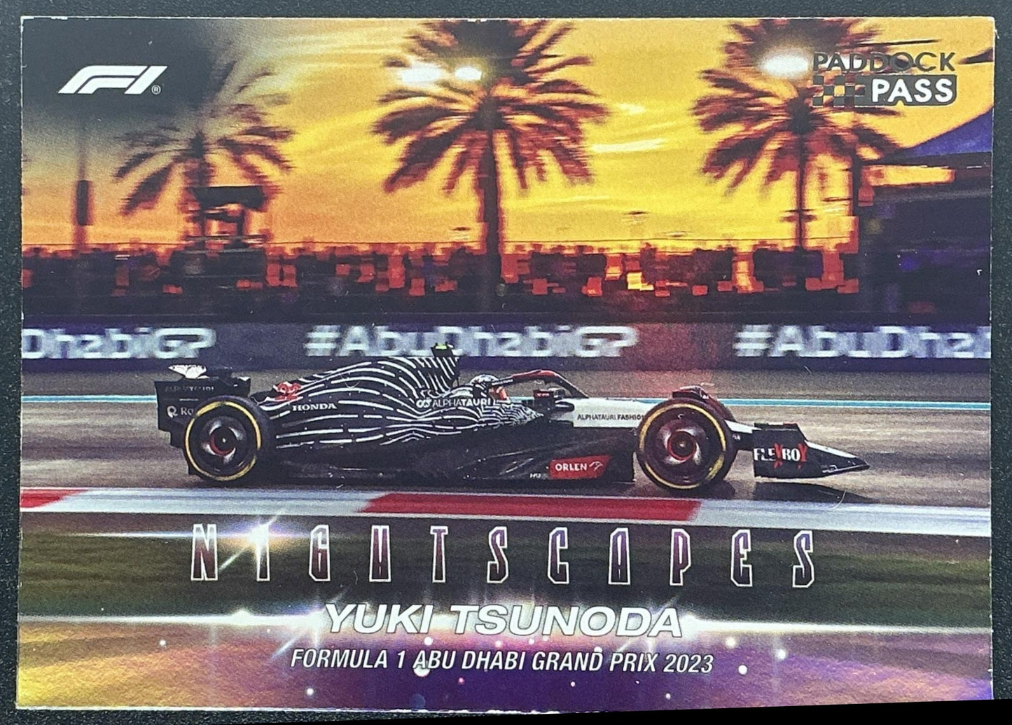 YUKI TSUNODA 2024 TOPPS PADDOCK PASS F1 #NS-17 NIGHTSCAPES
