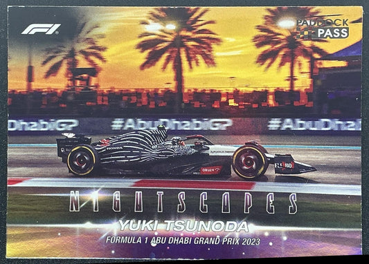 YUKI TSUNODA 2024 TOPPS PADDOCK PASS F1 #NS-17 NIGHTSCAPES