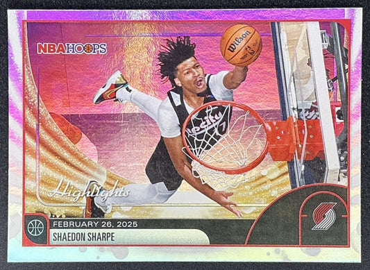 2025 Topps Hoops Shaedon Sharpe #267 Rainbow Foil Season Highlight