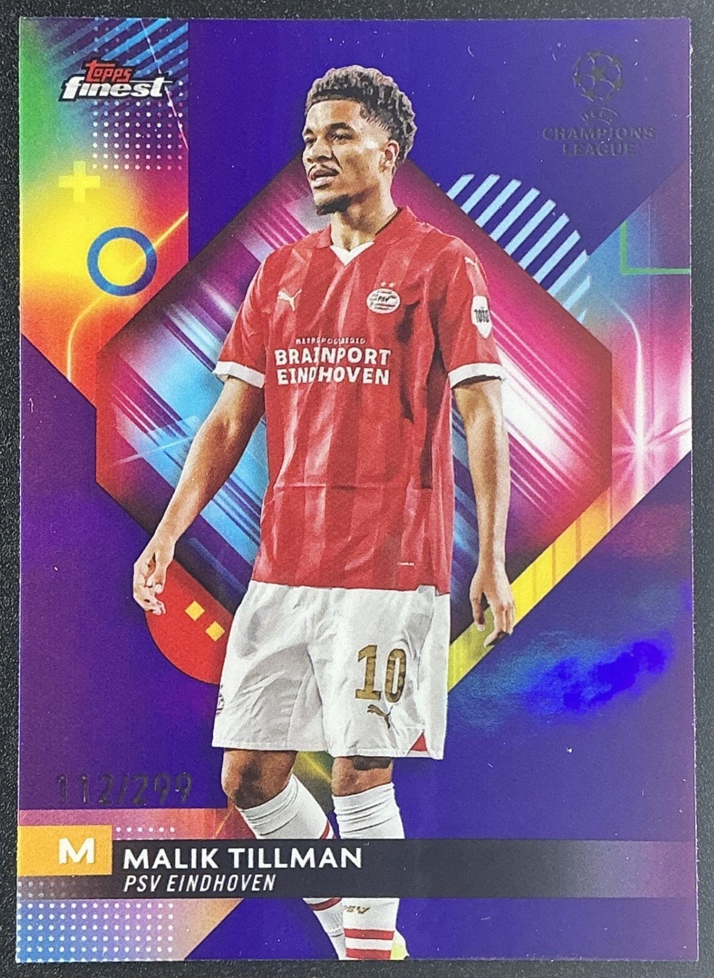 2023 Topps Finest UEFA Club Competitions Malik Tillman #25 Purple /299