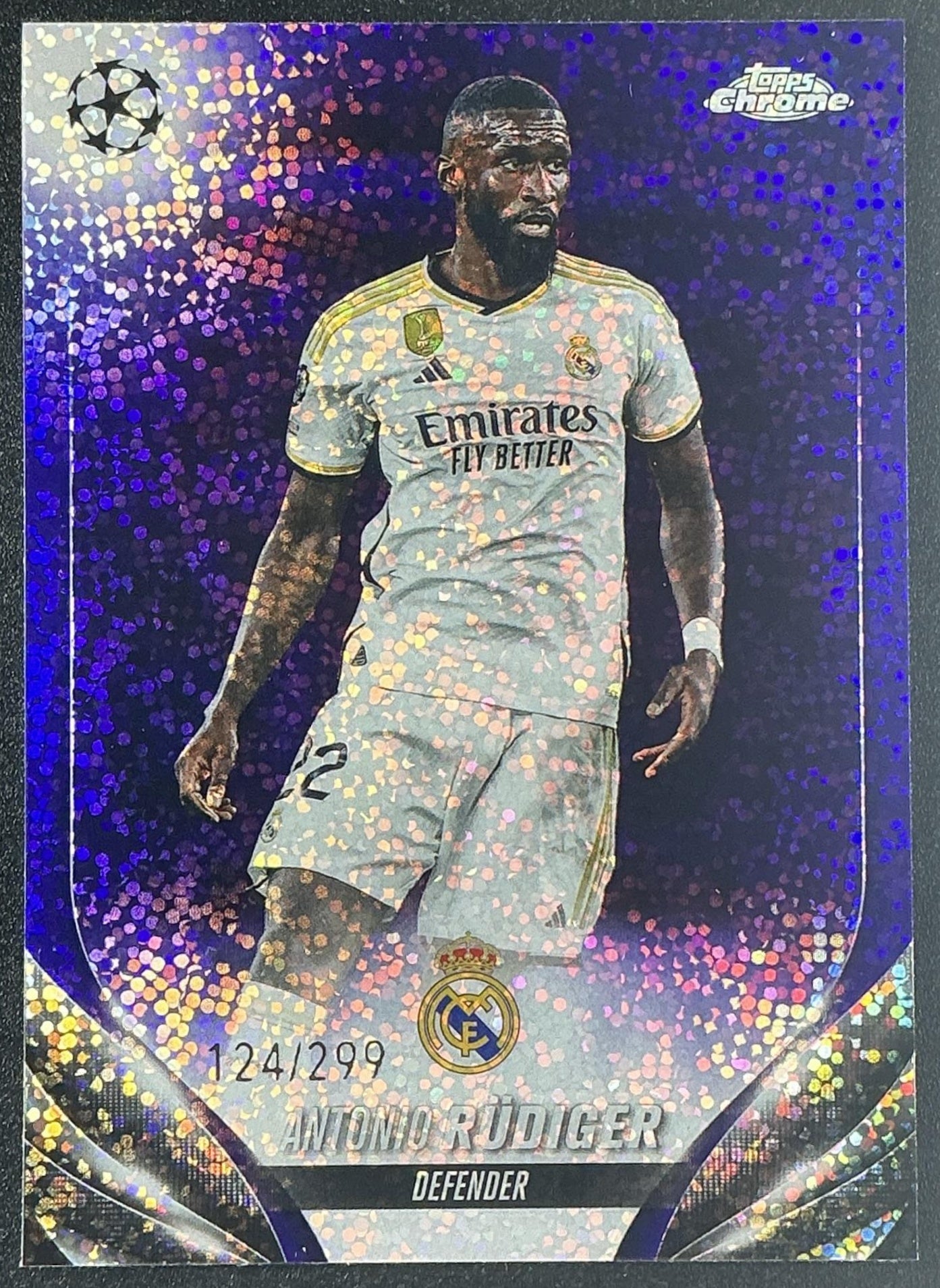 2023 Topps Chrome Antonio Rudiger #164 Violet Speckle Refractor /299