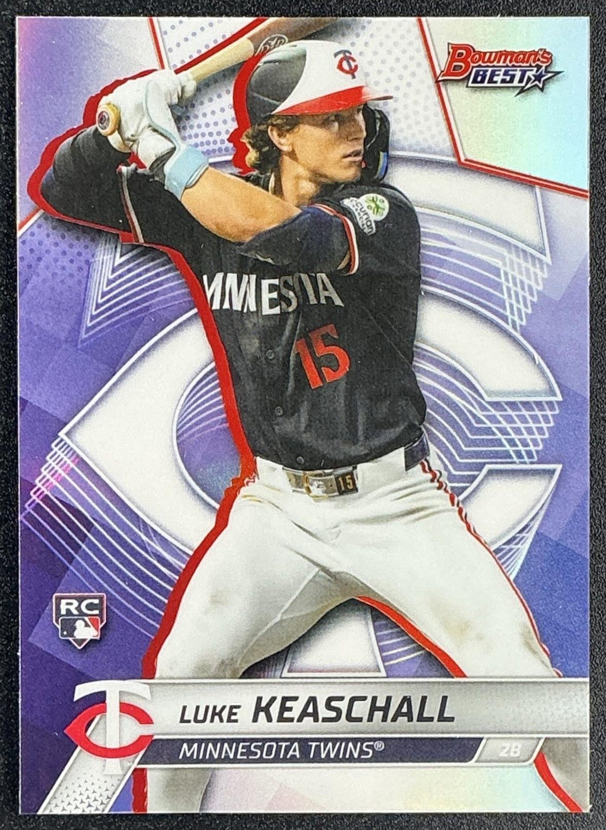 LUKE KEASCHALL 2025 BOWMAN'S BEST #70 REFRACTOR RC TWINS