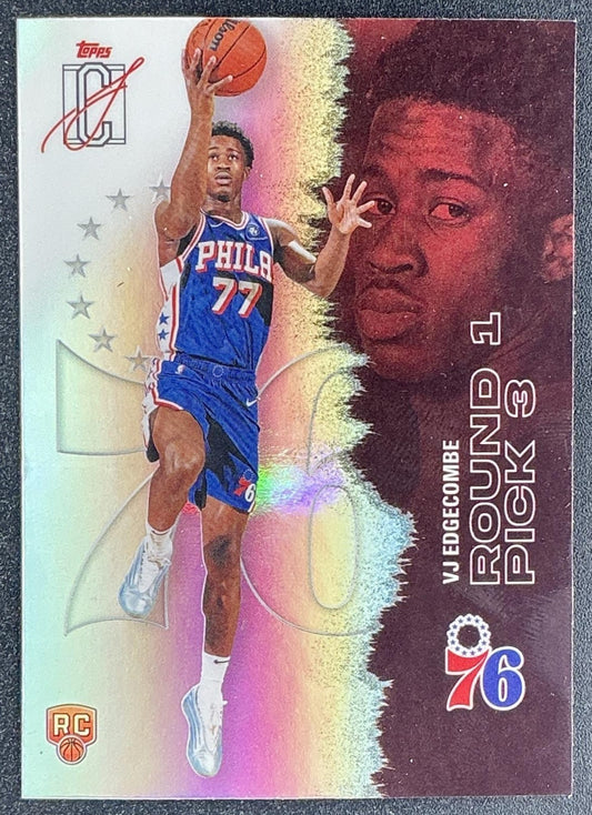 VJ EDGECOMBE 2025-26 TOPPS SIGNATURE CLASS #130 CHROME ROOKIE REFRACTOR RC 76ERS