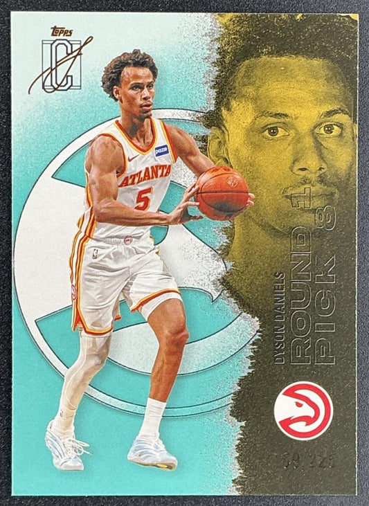 DYSON DANIELS 2025-26 TOPPS SIGNATURE CLASS #26 VETERAN TEAL FOIL 39/225 HAWKS