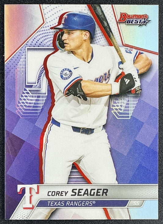 COREY SEAGER 2025 BOWMAN'S BEST #1 REFRACTOR RANGERS