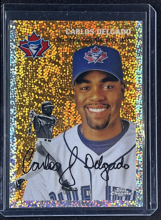 CARLOS DELGADO 2023 TOPPS CHROME PLATINUM ANNIVERSARY BLUE JAYS MINI DIAMOND