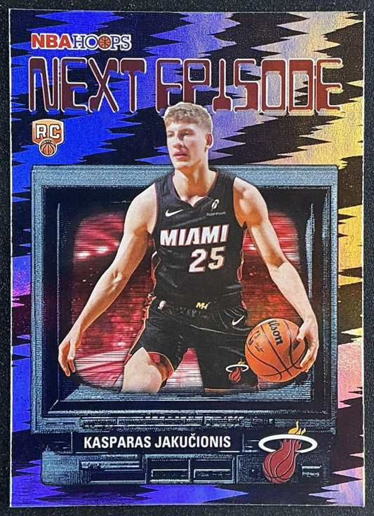 KASPARAS JAKUCIONIS 2025-26 TOPPS HOOPS #NE-20 NEXT EPISODE RAINBOW FOIL RC HEAT