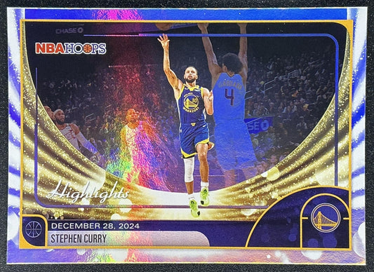 STEPHEN CURRY 2025-26 TOPPS HOOPS #261 RAINBOW FOIL SEASON HIGHLIGHT WARRIORS