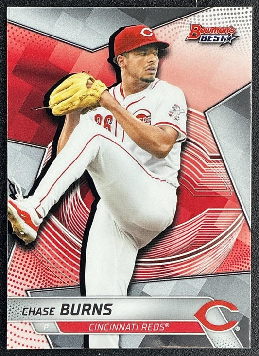 CHASE BURNS 2025 BOWMAN'S BEST #TP-21 TOP PROSPECTS REDS