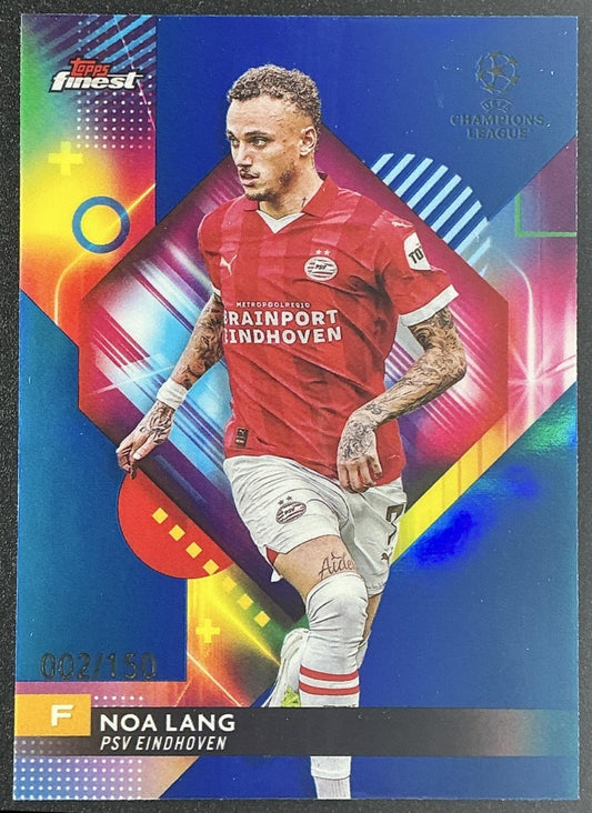 NOA LANG 2023-24 TOPPS FINEST UEFA CLUB COMPETITIONS #123 BLUE 2/150 EINDHOVEN