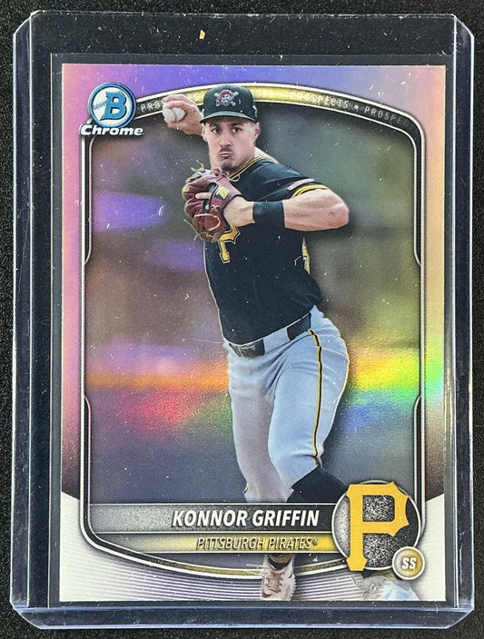 KONNOR GRIFFIN 2025 BOWMAN DRAFT #BDC-102 CHROME REFRACTOR PIRATES