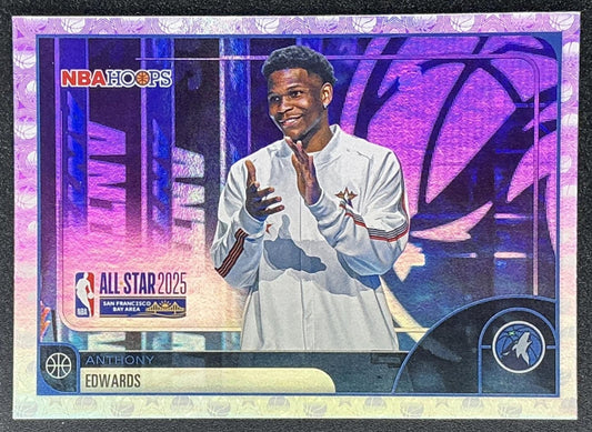ANTHONY EDWARDS 2025-26 TOPPS HOOPS #279 RAINBOW FOIL ALL-STAR TIMBERWOLVES