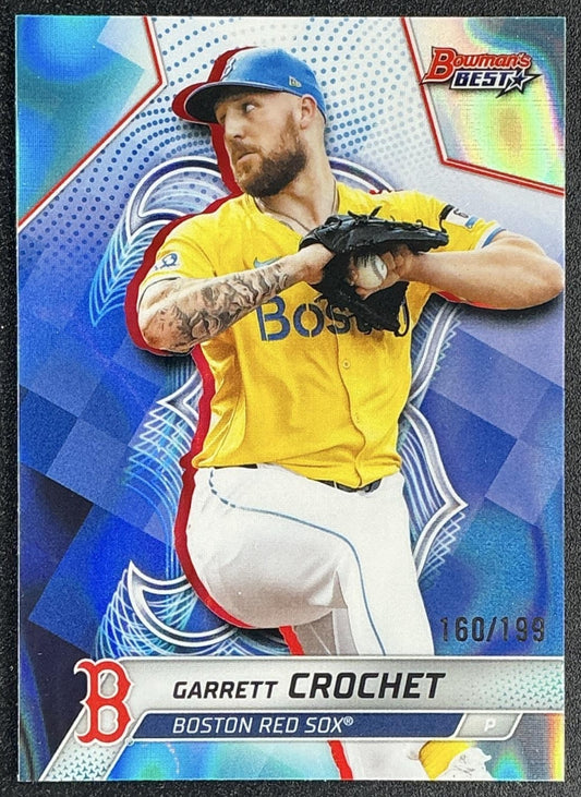 GARRETT CROCHET 2025 BOWMAN'S BEST #3 AQUA LAVA REFRACTOR 160/199 RED SOX