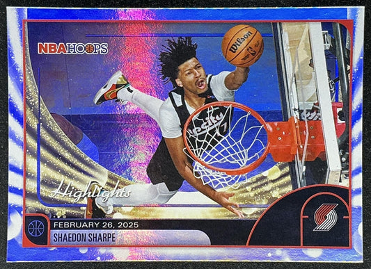 SHAEDON SHARPE 2025-26 TOPPS HOOPS #267 SEASON HIGHLIGHT TRAIL BLAZERS
