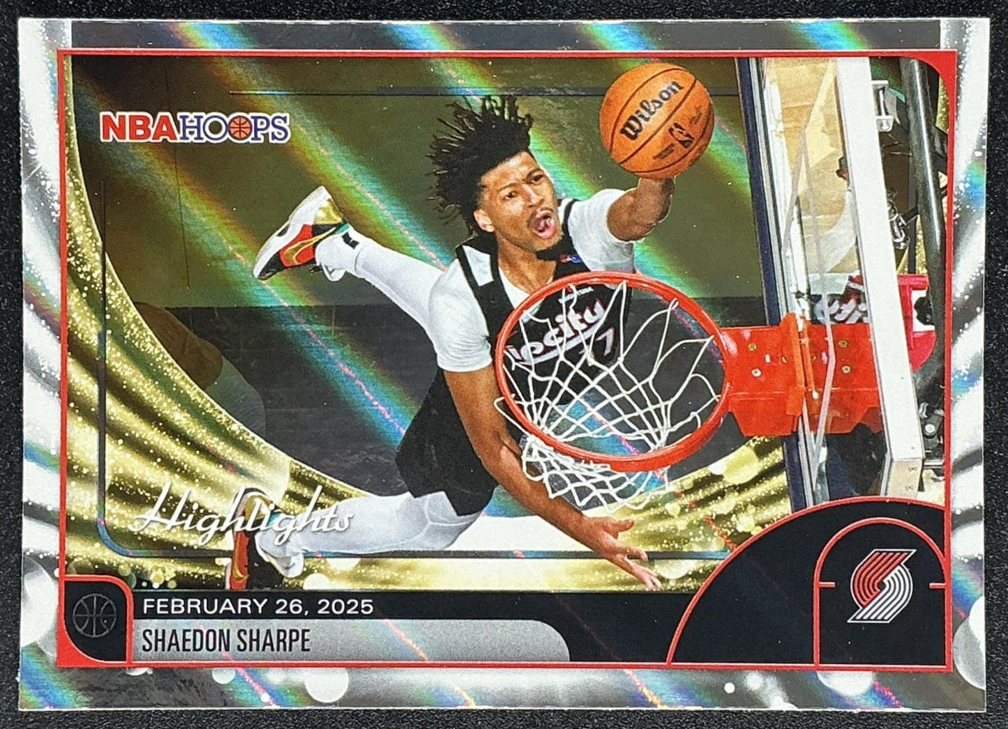 2025 Topps Hoops Shaedon Sharpe #267 Light Burst Season Highlight