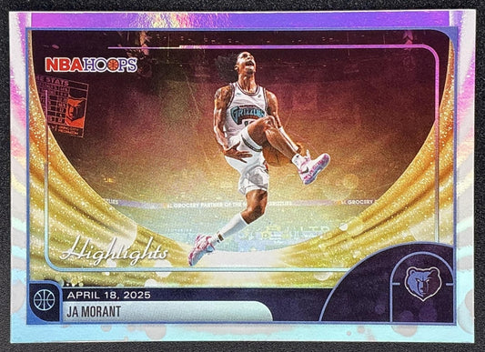 JA MORANT 2025-26 TOPPS HOOPS #264 RAINBOW FOIL SEASON HIGHLIGHT GRIZZLIES