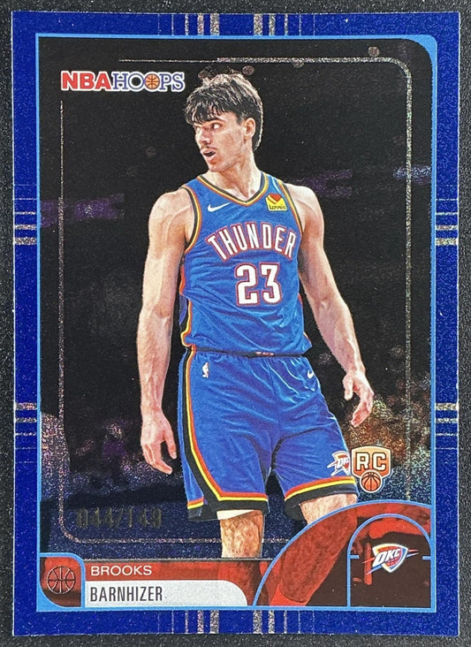 BROOKS BARNHIZER 2025-26 TOPPS HOOPS #158 PIXEL BURST BLUE 44/149 RC THUNDER