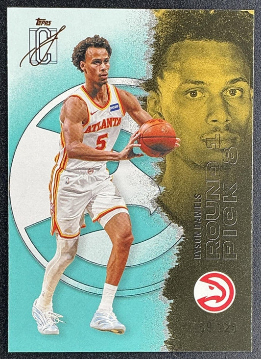 DYSON DANIELS 2025-26 TOPPS SIGNATURE CLASS #26 VETERAN TEAL FOIL 59/225 HAWKS