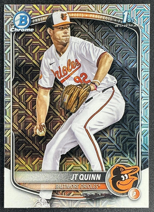 JT QUINN 2025 BOWMAN DRAFT #BDC-85 CHROME MOJO REFRACTOR 1ST PROSPECT ORIOLES