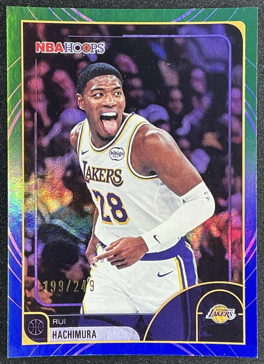 RUI HACHIMURA 2025-26 TOPPS HOOPS #1 RAINBOW GREEN AND BLUE FOIL 199/249 LAKERS