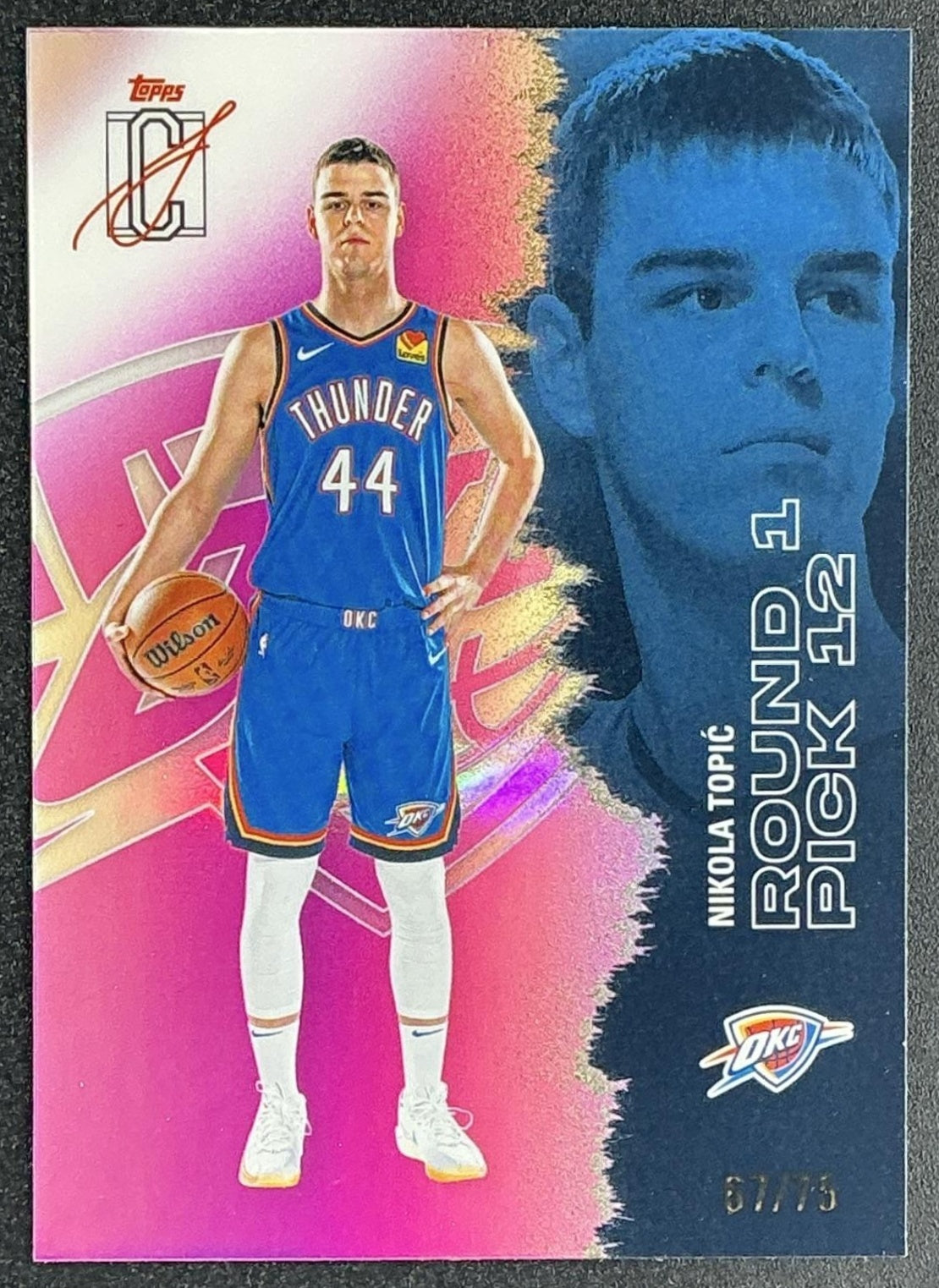 2025 Topps Signature Class Nikola Topic #47 Chrome Veteran Pink Refractor /75