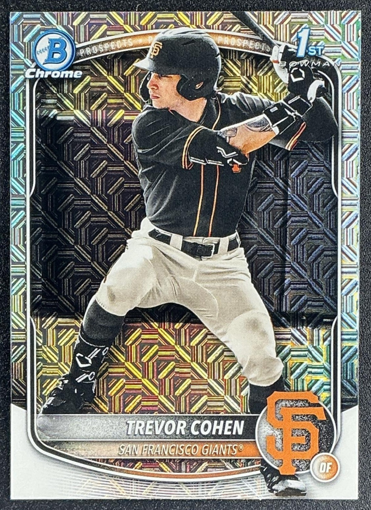 TREVOR COHEN 2025 BOWMAN DRAFT #BDC-46 CHROME MOJO REFRACTOR 1ST PROSPECT GIANTS