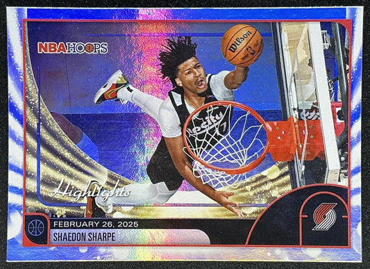 SHAEDON SHARPE 2025-26 TOPPS HOOPS #267 SEASON HIGHLIGHT TRAIL BLAZERS