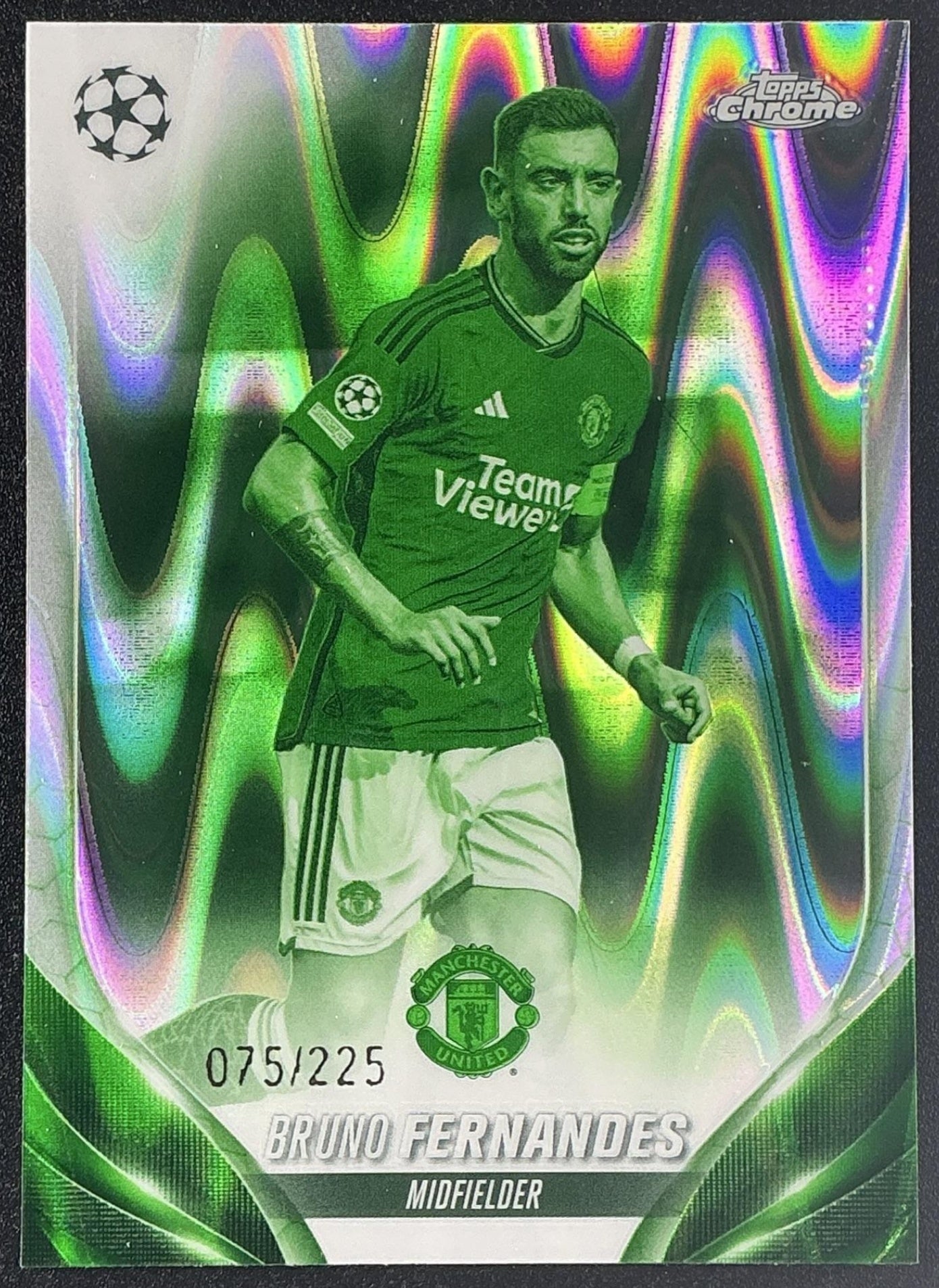 2024 Topps Chrome Bruno Fernandes #152 Night Vision RayWave Refractor /225