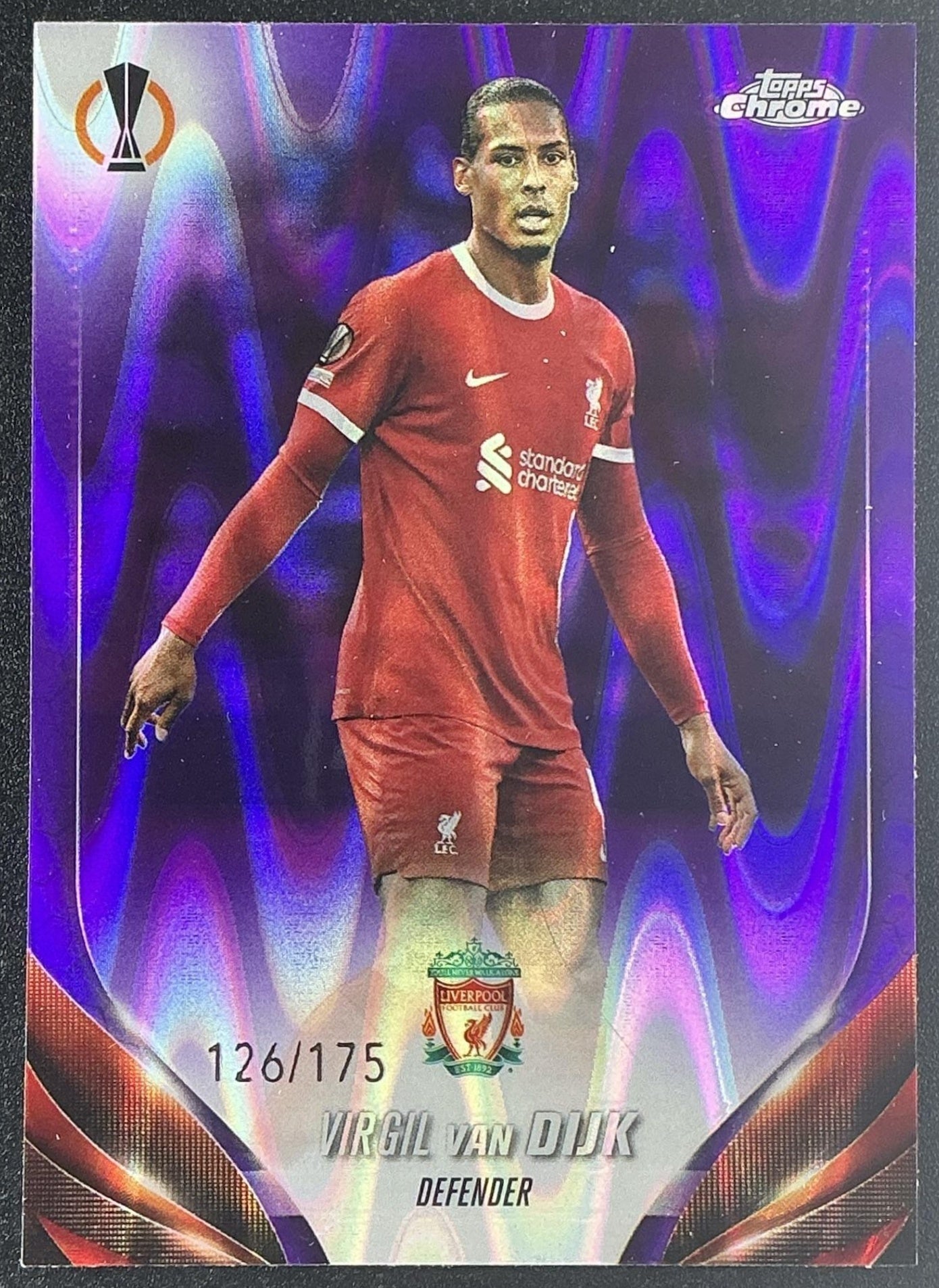 Virgil Van Dijk 2024 Topps Chrome #132 Purple Lava /175