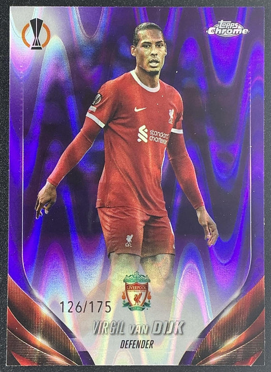Virgil Van Dijk 2024 Topps Chrome #132 Purple Lava /175