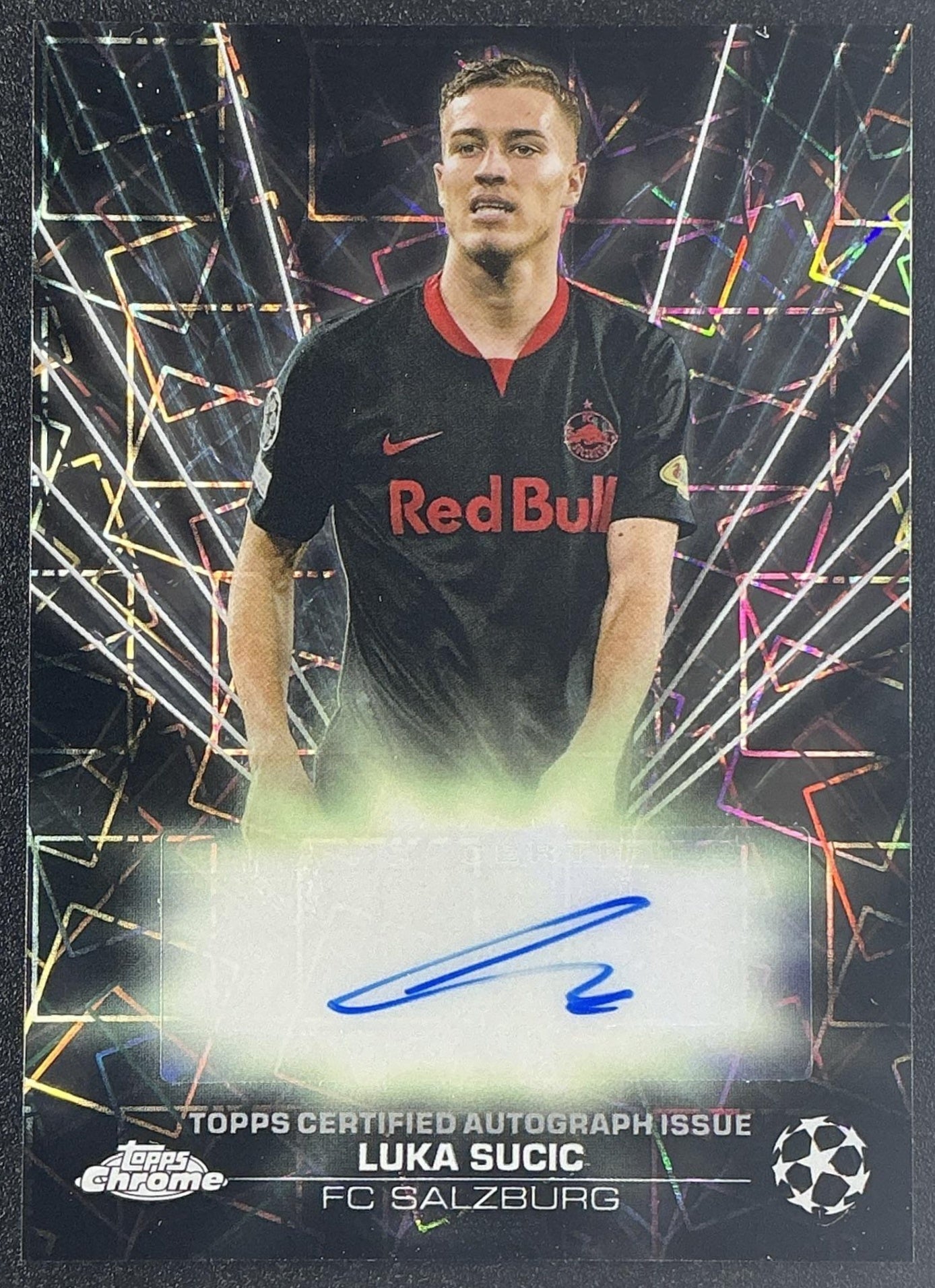 2023 Topps Chrome UEFA Club Competitions Luka Sucic #BLA-LS Black Lazer Auto