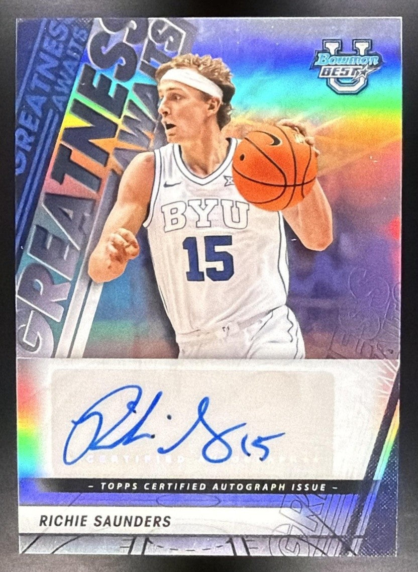 2025 Bowman Best University Richie Saunders Greatness Awaits Auto Refractor