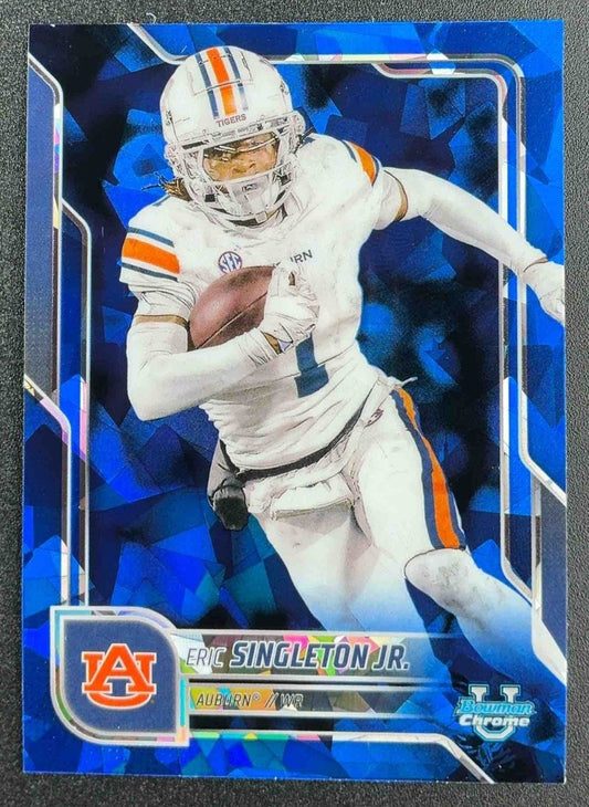ERIC SINGLETON JR. 2025 BOWMAN CHROME UNIVERSITY SAPPHIRE #186 PROSPECT TIGERS