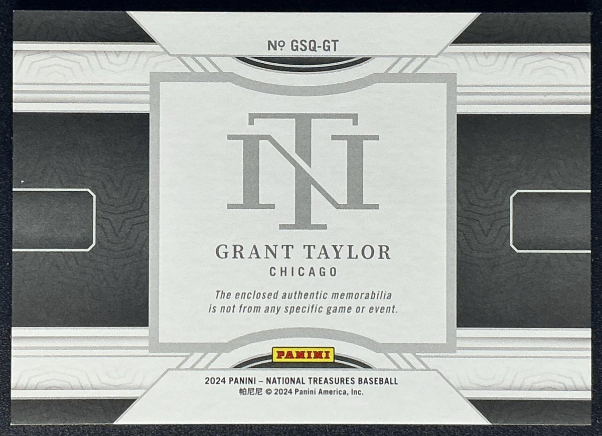 2024 Panini National Treasures Grant Taylor #GSQ-GT Game Gear Swatches Quad /99