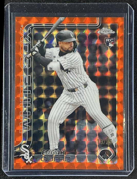 2025 Topps Chrome Update Edgar Quero #USC165 Orange Geometric Refractor /25 RC