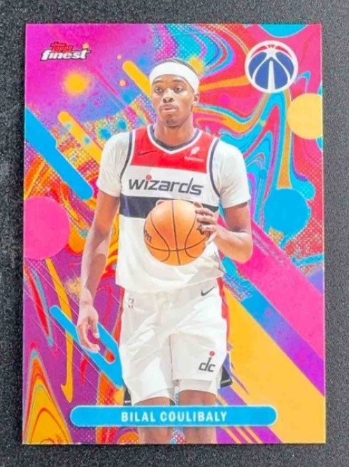 BILAL COULIBALY 2025-26 TOPPS FINEST #58 COMMON OIL SPILL REFRACTOR WIZARDS