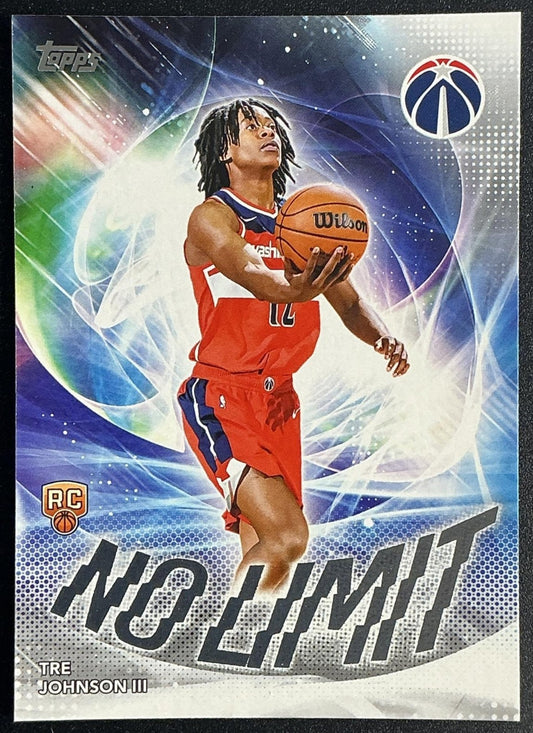 TRE JOHNSON III 2025-26 TOPPS #NL-6 NO LIMIT RC WIZARDS