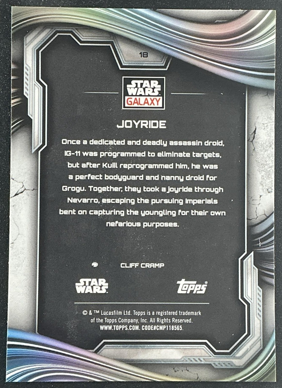 JOYRIDE 2025 TOPPS CHROME STAR WARS GALAXY #18