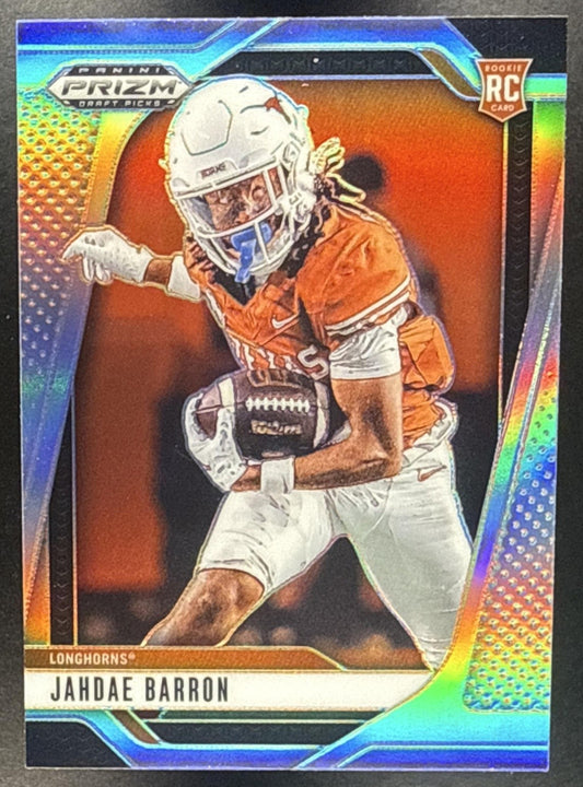 JAHDAE BARRON 2025 PANINI PRIZM DRAFT PICKS #124 SILVER RC LONGHORNS