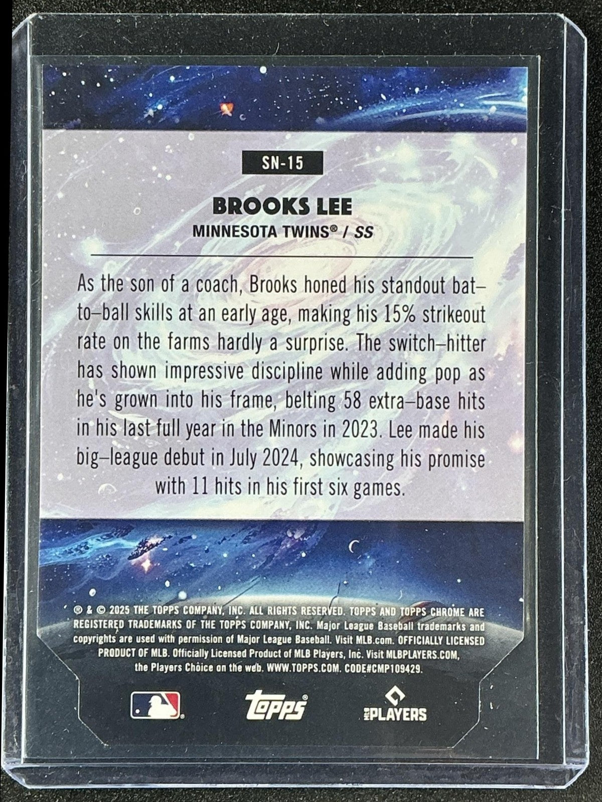 BROOKS LEE 2025 TOPPS COSMIC CHROME #SN-15 STELLA NOVA RC TWINS