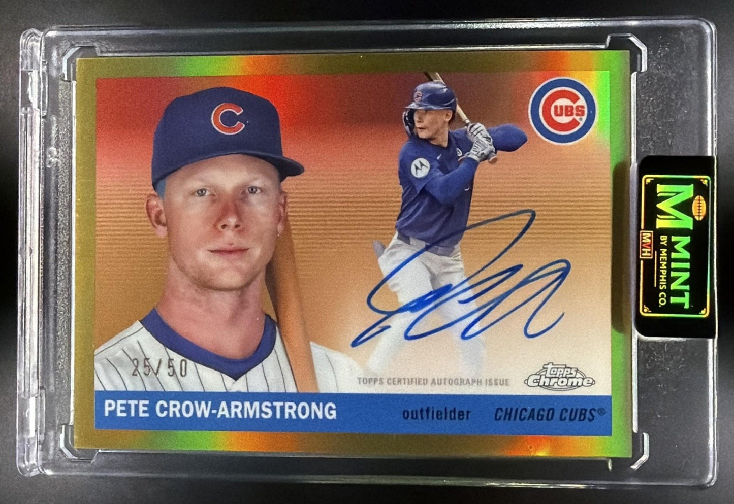 PETE CROW-ARMSTRONG 2025 TOPPS CHROME PLATINUM AUTO GOLD REFRACTOR /50