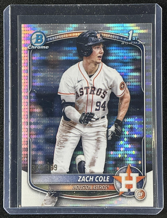2025 Bowman Chrome Zach Cole #BCP-244 Pulsar Refractor /399 1st Prospect