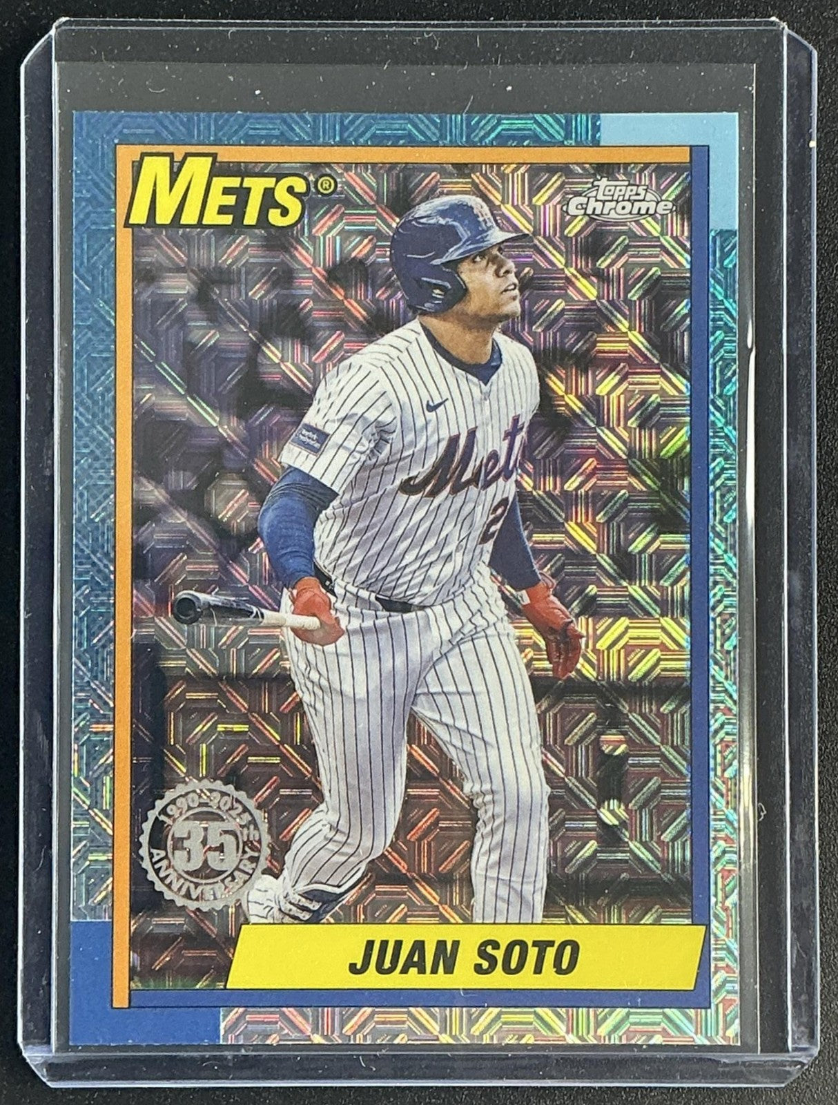JUAN SOTO 2025 TOPPS UPDATE #U90C-7 SILVER PACK 1990 CHROME MOJO REFRACTOR METS