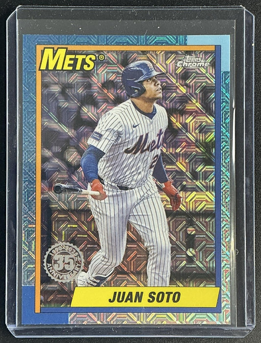 JUAN SOTO 2025 TOPPS UPDATE #U90C-7 SILVER PACK 1990 CHROME MOJO REFRACTOR METS
