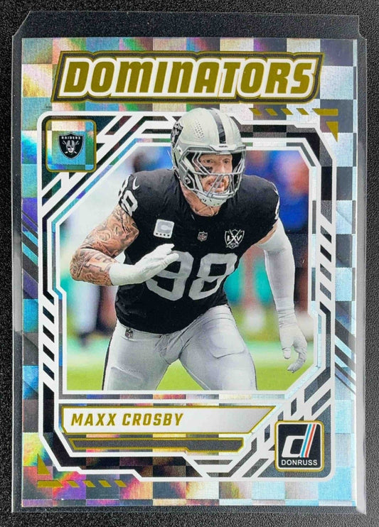 MAXX CROSBY 2025 PANINI DONRUSS #DOM-MCY DOMINATORS RAIDERS