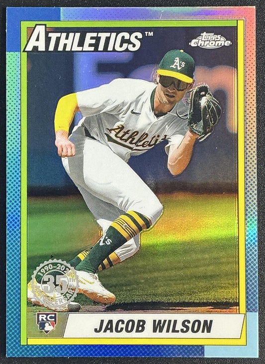 JACOB WILSON 2025 TOPPS CHROME #90CB-18 1990 BASEBALL ATHLETICS