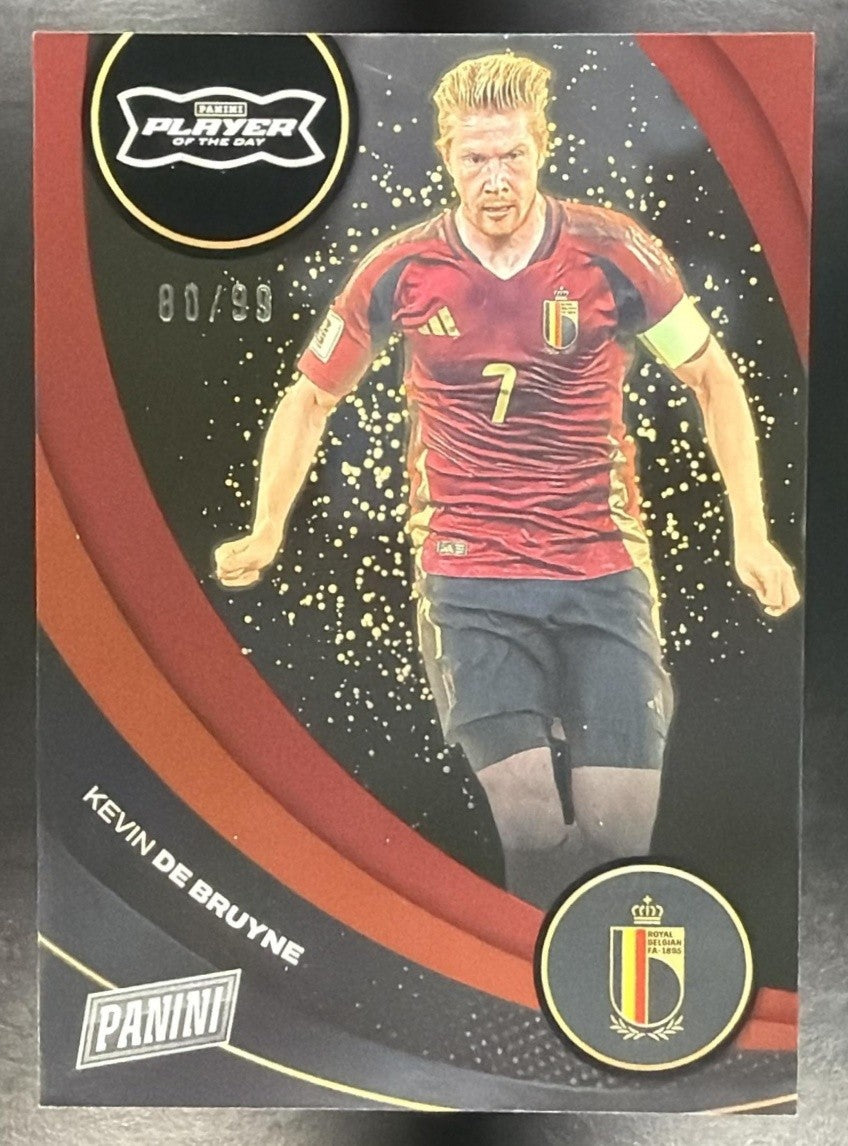 KEVIN DE BRUYNE 2026 PANINI PLAYER OF THE DAY #29 WORLD CUP RED /99 BELGIUM