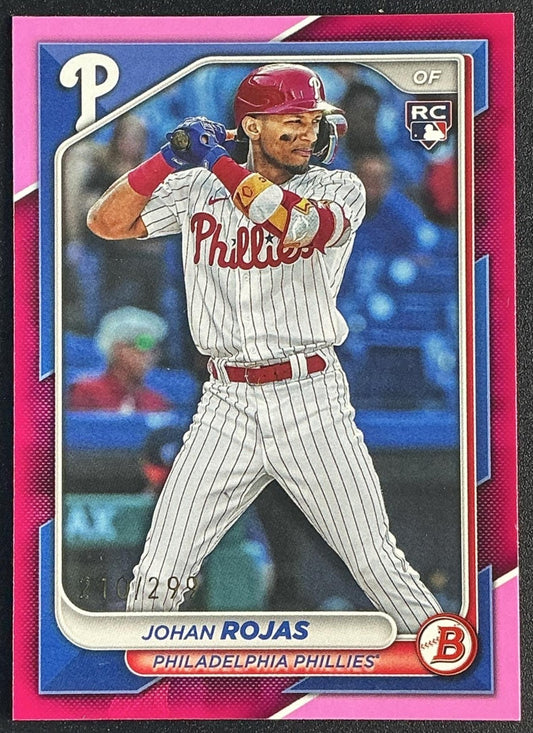 JOHAN ROJAS 2024 BOWMAN #86 FUCHSIA 210/299 RC PHILLIES