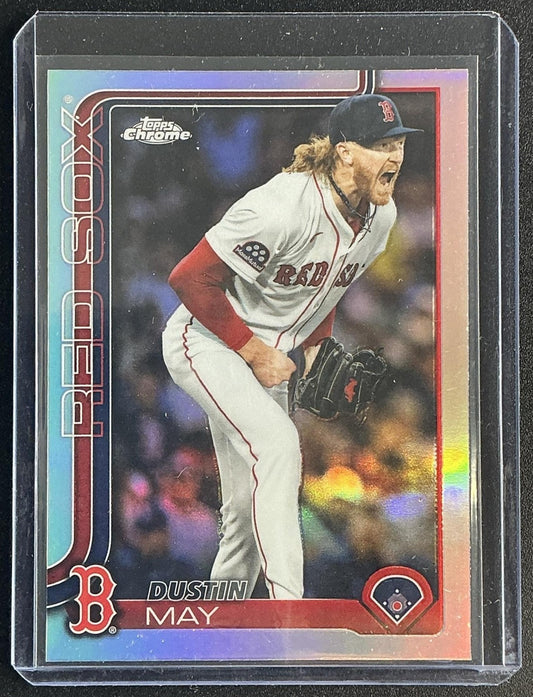 DUSTIN MAY 2025 TOPPS CHROME UPDATE #USC80 REFRACTOR RED SOX