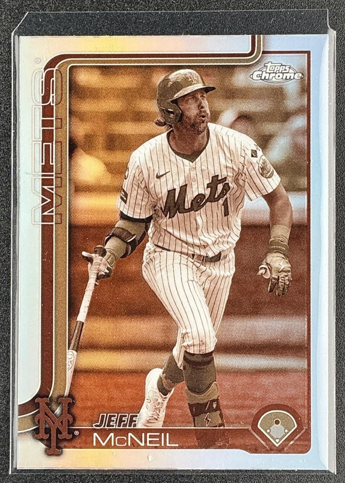 JEFF MCNEIL 2025 TOPPS CHROME #167 SEPIA REFRACTOR METS